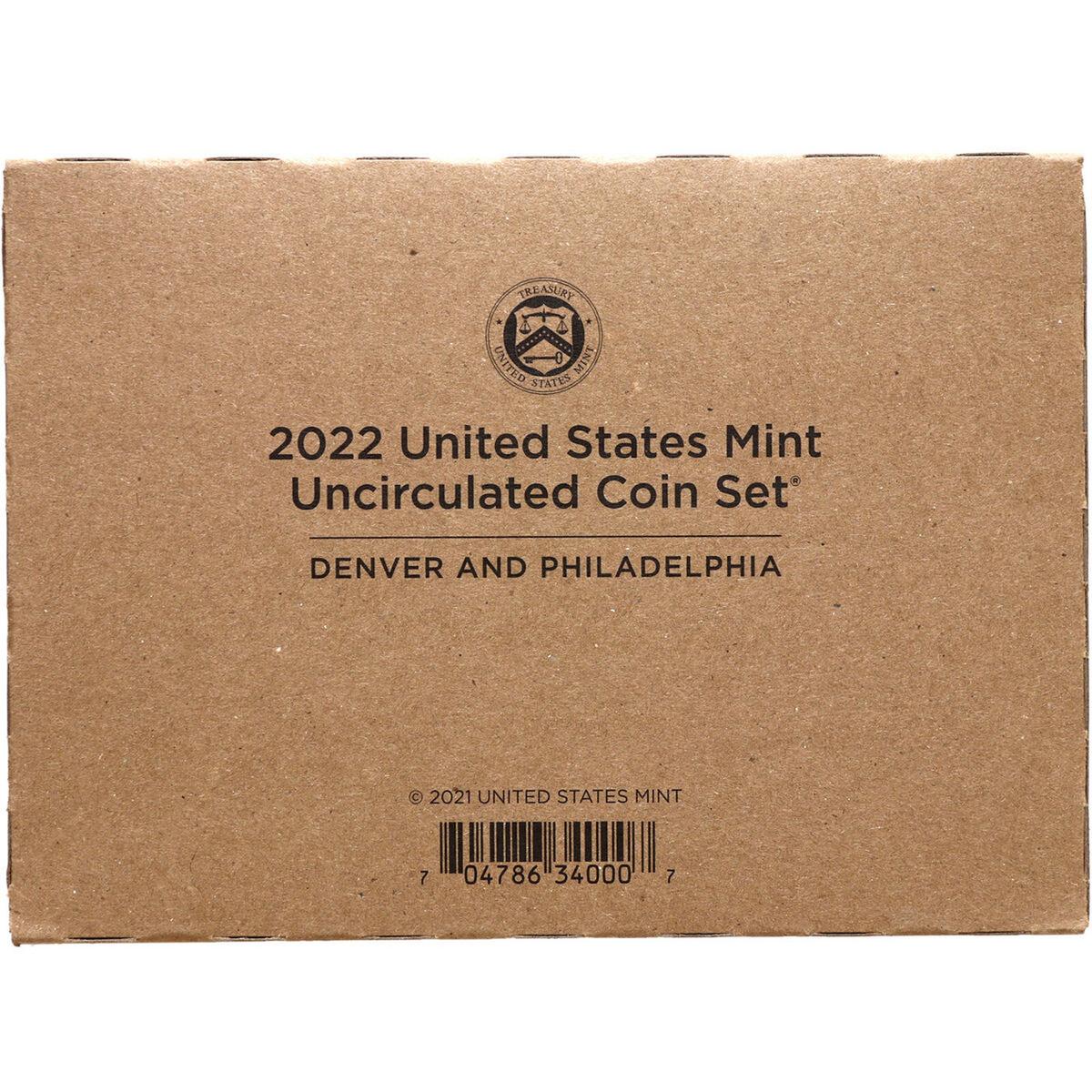 Sealed 2022 United States Mint Set in Original Government Shipped Box, Never Opened! 20 Coins Inside