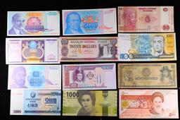 Lot of 25 Foreign Currency Notes - Various Countries, Dates, & Denominations! Grades