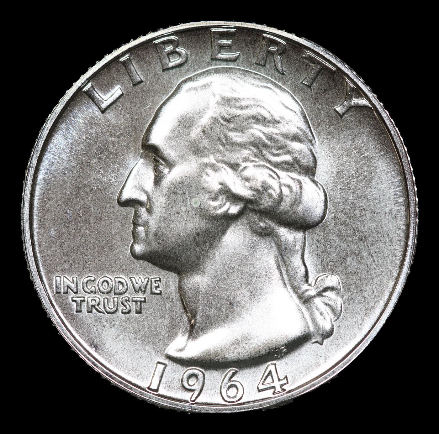 Proof 1964 Washington Quarter 25c Grades GEM++ Proof