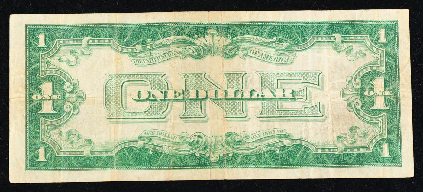 1934 "Funnyback" $1 Blue Seal Silver Certificate Grades vf+