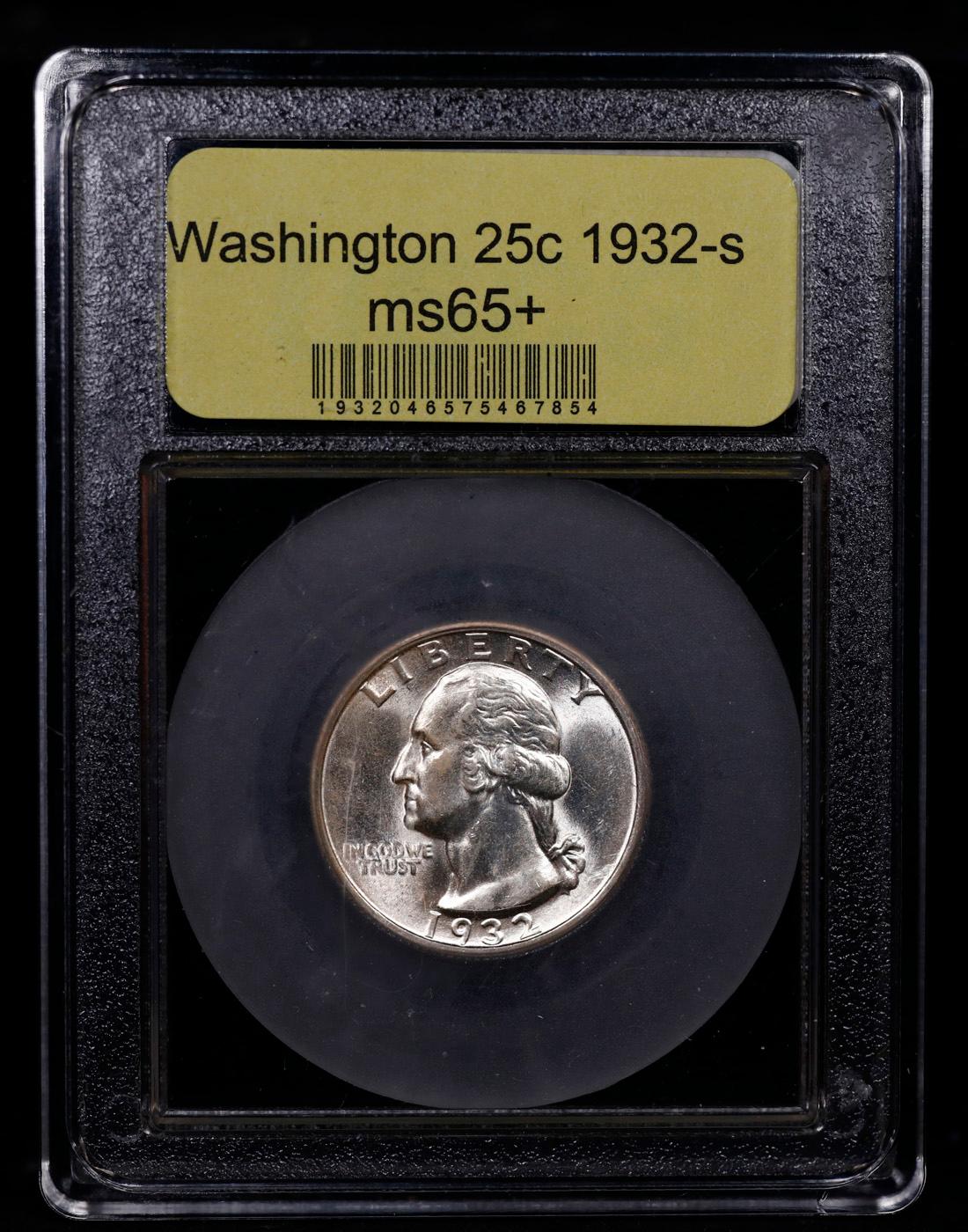 ***Auction Highlight*** 1932-s Washington Quarter Near Top Pop! 25c Graded GEM+ Unc By USCG (fc)