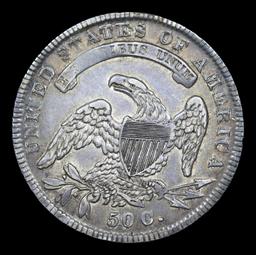 ***Auction Highlight*** 1834 Capped Bust Half Dollar 50c Graded au53 By SEGS (fc)