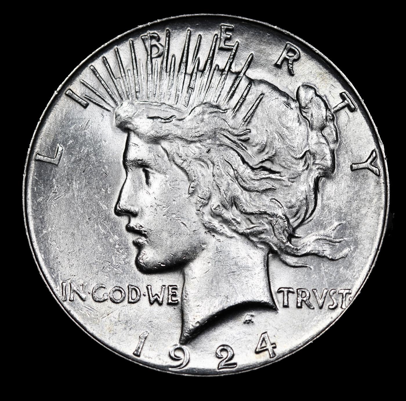 ***Auction Highlight*** 1924-s Peace Dollar 1 Graded Select Unc By USCG (fc)