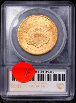 ***Auction Highlight*** 1864-s Gold Liberty Double Eagle $20 Graded ms61+ By SEGS (fc)