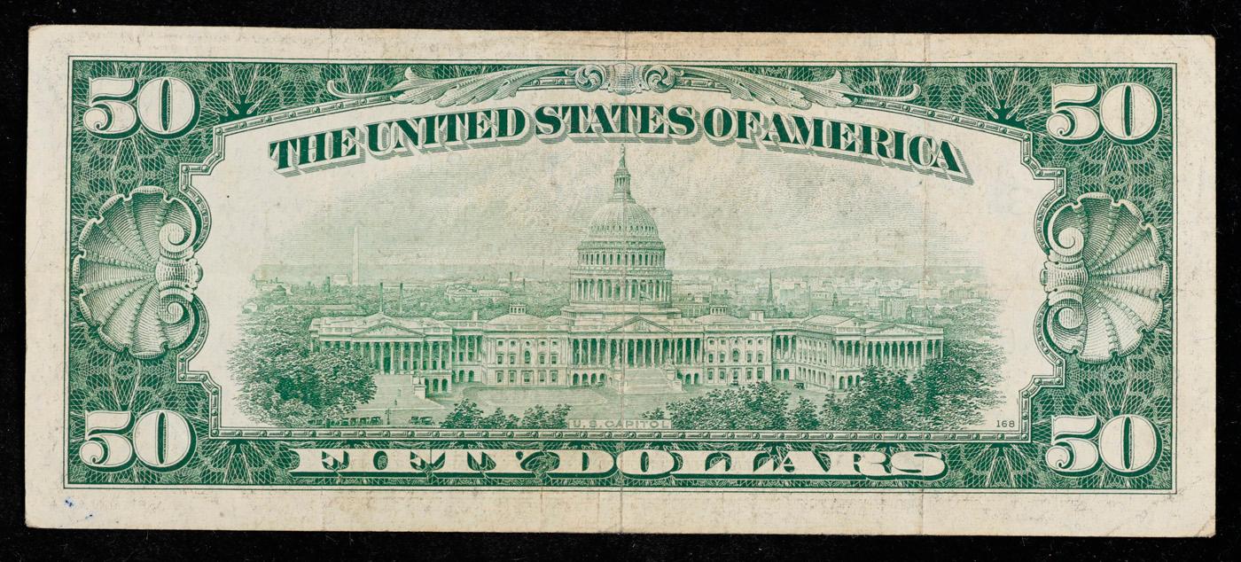 1950B $50 Green Seal Federal Reserve Note Grades vf++