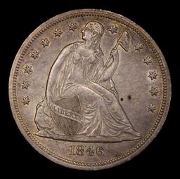 ***Auction Highlight*** 1846-o Seated Liberty Dollar $1 Graded Choice AU/BU Slider+ By USCG (fc)