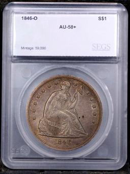 ***Auction Highlight*** 1846-o Seated Liberty Dollar $1 Graded Choice AU/BU Slider+ By USCG (fc)