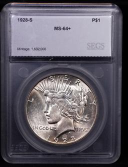 ***Auction Highlight*** 1928-s Peace Dollar $1 Grades Choice+ Unc By SEGS (fc)