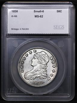 ***Auction Highlight*** 1830 Capped Bust Half Dollar O-103 Small 0 50c Graded ms62 By SEGS (fc)