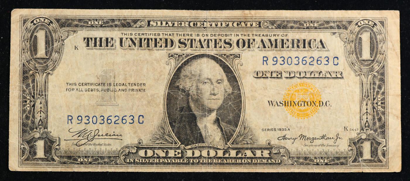 1935A $1 Silver Certificate North Africa WWII Emergency Currency Grades vf+