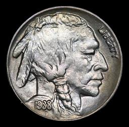 1938-d Buffalo Nickel 5c Grades GEM++ Unc