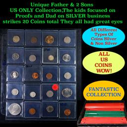 Unique Father & 2 Sons US ONLY Collection,The kids focused on Proofs and Dad on SILVER business stri