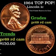 Proof 1964 Lincoln Cent TOP POP! 1c Graded pr69 rd cam BY SEGS