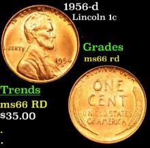1956-d Lincoln Cent 1c Grades GEM+ Unc RD