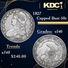 1827 Capped Bust Half Dollar 50c Grades xf