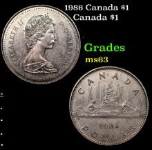 1986 Canada $1 Canada Dollar 1 Grades Select Unc