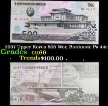 2007 Upper Korea 500 Won Banknote P# 44c Grades Gem+ CU