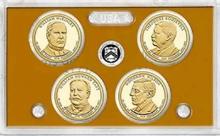 2013 United State Mint Presidential Dollar Proof Set. 4 Coins Inside. No Outer Box