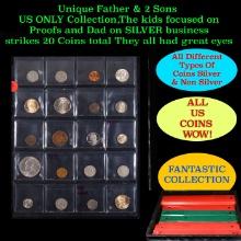 Unique Father & 2 Sons US ONLY Collection,The kids focused on Proofs and Dad on SILVER business stri