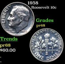 Proof 1958 Roosevelt Dime 10c Grades GEM++ Proof