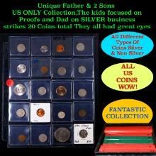 Unique Father & 2 Sons US ONLY Collection,The kids focused on Proofs and Dad on SILVER business stri