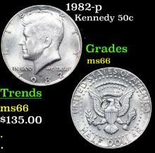 1982-p Kennedy Half Dollar 50c Grades GEM+ Unc