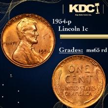 1954-p Lincoln Cent 1c Grades GEM Unc RD