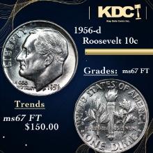 1956-d Roosevelt Dime 10c Grades GEM++ FT