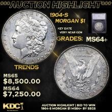 ***Auction Highlight*** 1904-s Morgan Dollar 1 Graded ms64+ By SEGS (fc)