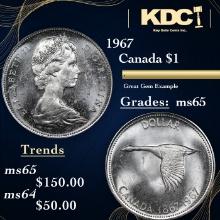 1967 Canada Dollar $1 Grades GEM Unc