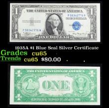 1935A $1 Blue Seal Silver Certificate Grades Gem CU