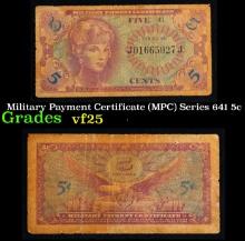 Military Payment Certificate (MPC) Series 641 5c Grades vf+