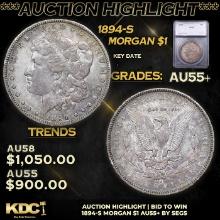 ***Auction Highlight*** 1894-s Morgan Dollar $1 Graded au55+ By SEGS (fc)