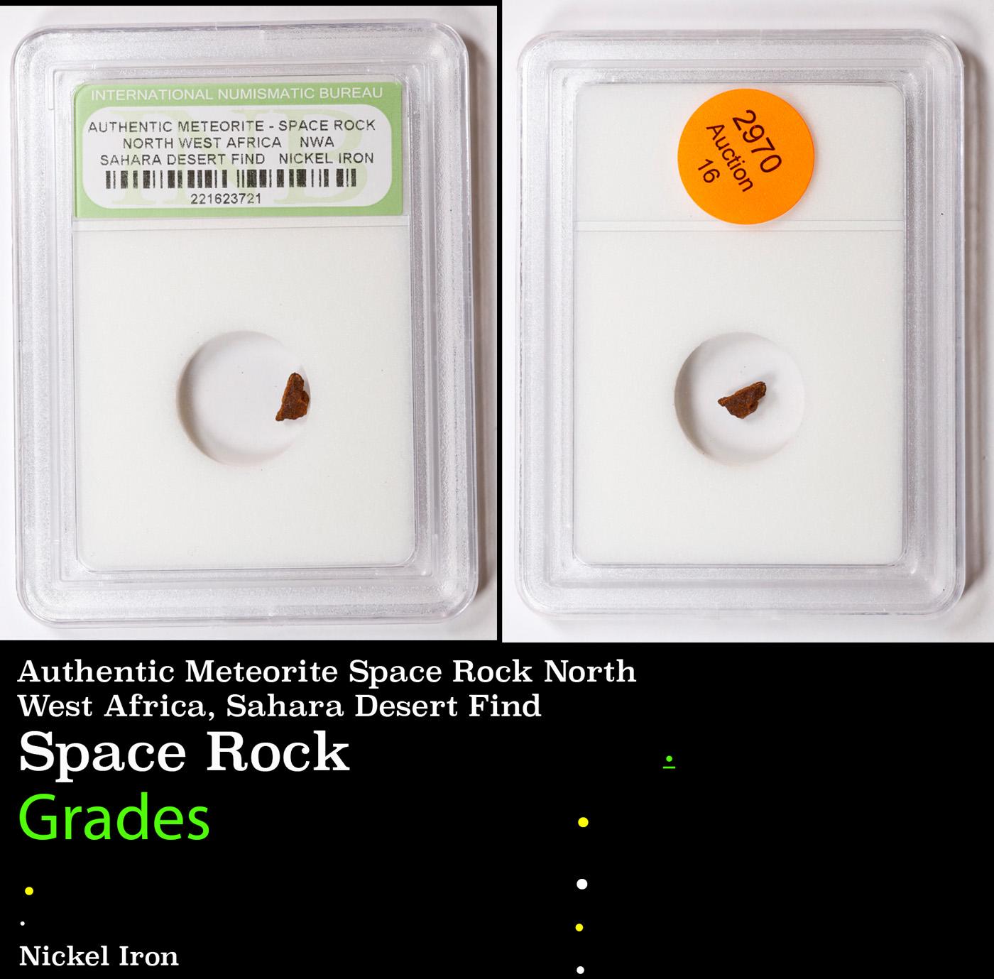 Authentic Meteorite Space Rock North West Africa, Sahara Desert Find Graded By INB