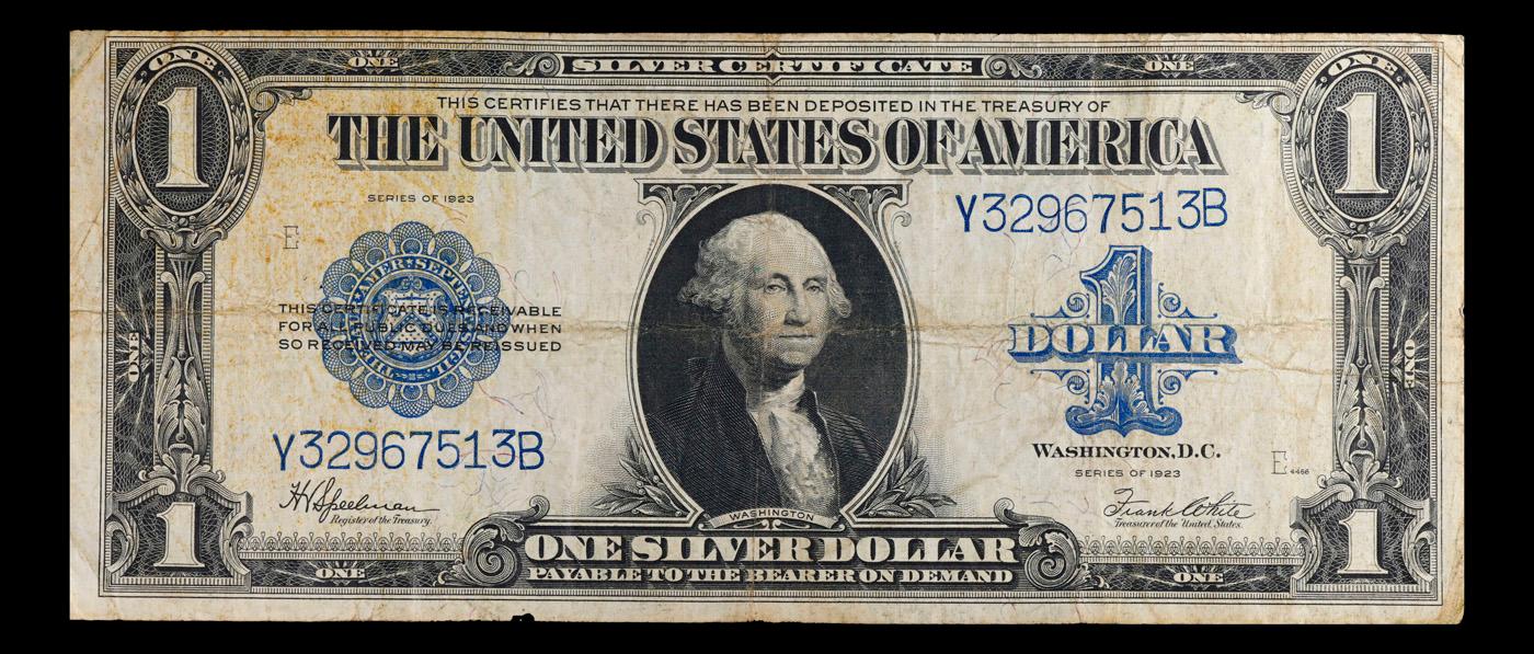 1923 Speelman/White $1 large size Blue Seal Silver Certificate Grades vf++