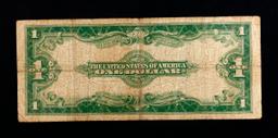 1923 Woods/White $1 large size Blue Seal Silver Certificate Grades vf+