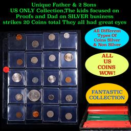 Unique Father & 2 Sons US ONLY Collection,The kids focused on Proofs and Dad on SILVER business stri