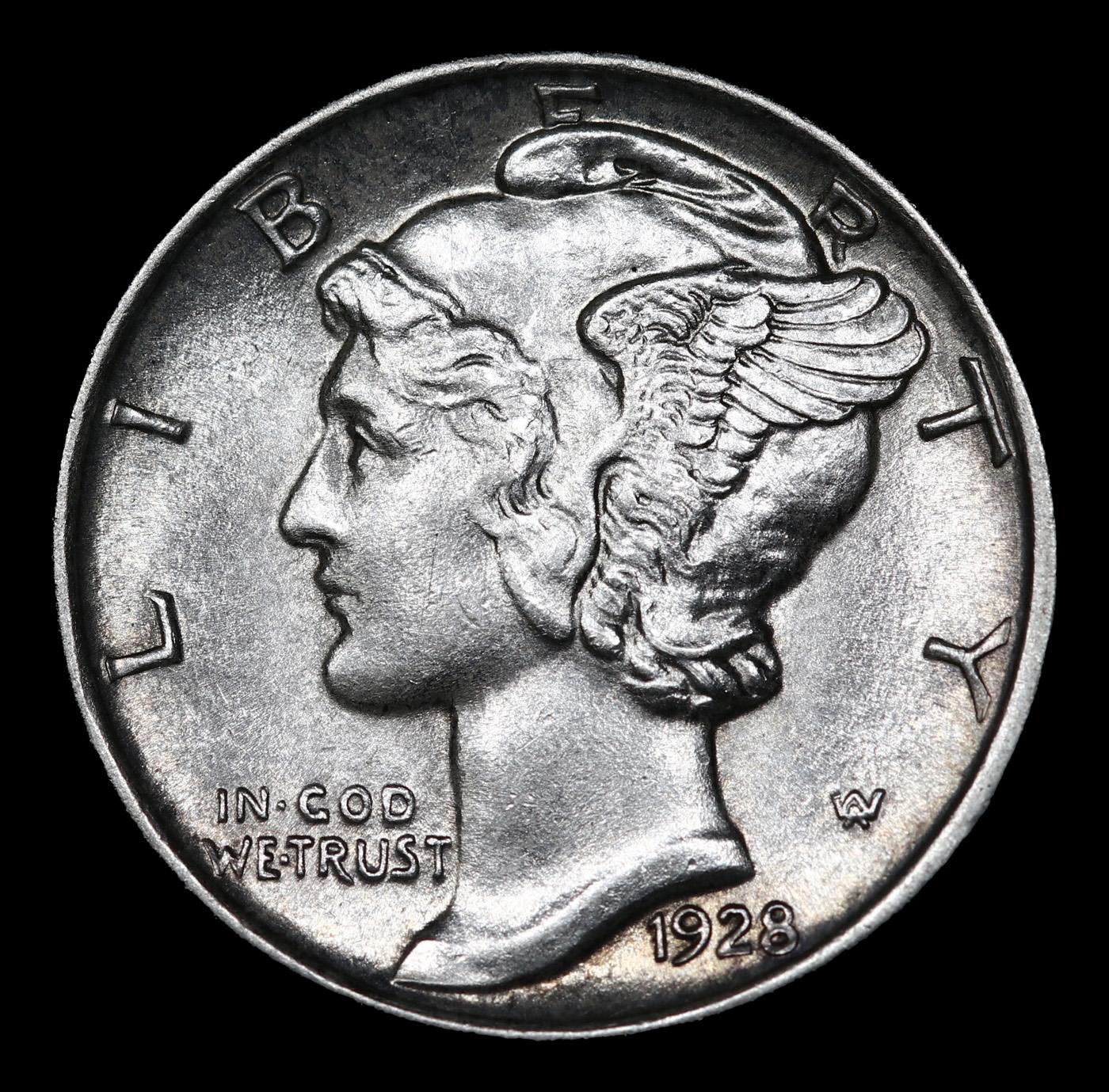 1928-p Mercury Dime 10c Grades GEM+ Unc