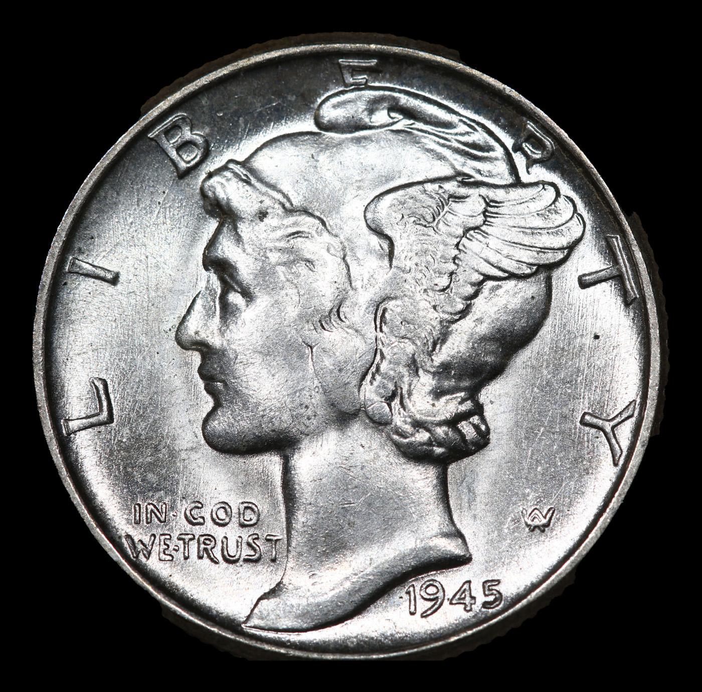 1945-p Mercury Dime 10c Grades GEM++ Unc