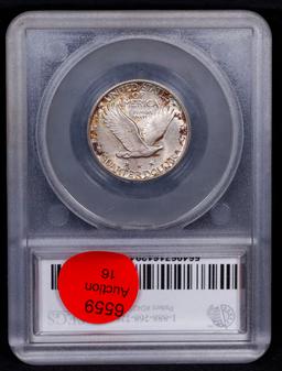 ***Auction Highlight*** 1925-p Standing Liberty Quarter Near Top Pop! 25c Graded ms66+ FH By SEGS (f