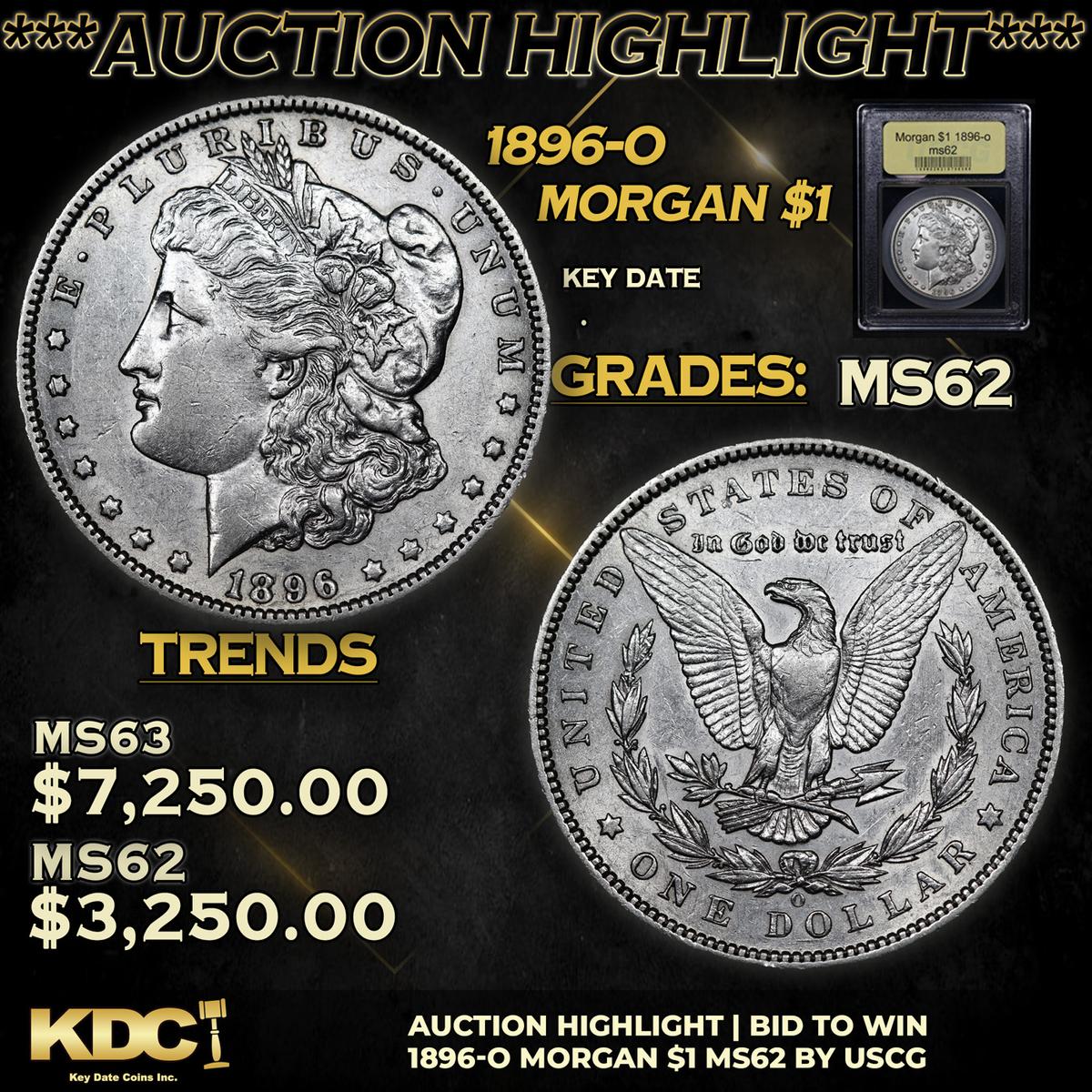 ***Auction Highlight*** 1896-o Morgan Dollar $1 Graded Select Unc By USCG (fc)