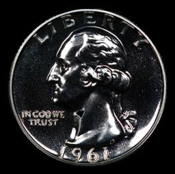 Proof 1961 Washington Quarter 25c Grades GEM++ Proof