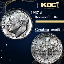 1957-d Roosevelt Dime 10c Grades GEM+ FSB