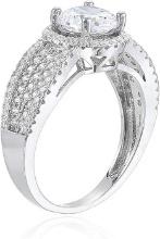 Decadence Sterling Silver 7mm round pave  with indented band size 7