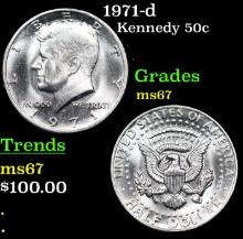 1971-d Kennedy Half Dollar 50c Grades GEM++ Unc