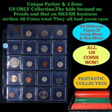 Unique Father & 2 Sons US ONLY Collection,The kids focused on Proofs and Dad on SILVER business stri