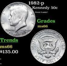 1982-p Kennedy Half Dollar 50c Grades GEM+ Unc