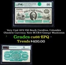 Very Cool 1872 $50 South Carolina, Columbia Obsolete Currency Note SCCR-8 George Washinton Graded cu