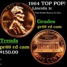 Proof 1964 Lincoln Cent TOP POP! 1c Graded pr69 rd cam BY SEGS