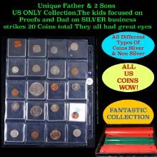 Unique Father & 2 Sons US ONLY Collection,The kids focused on Proofs and Dad on SILVER business stri